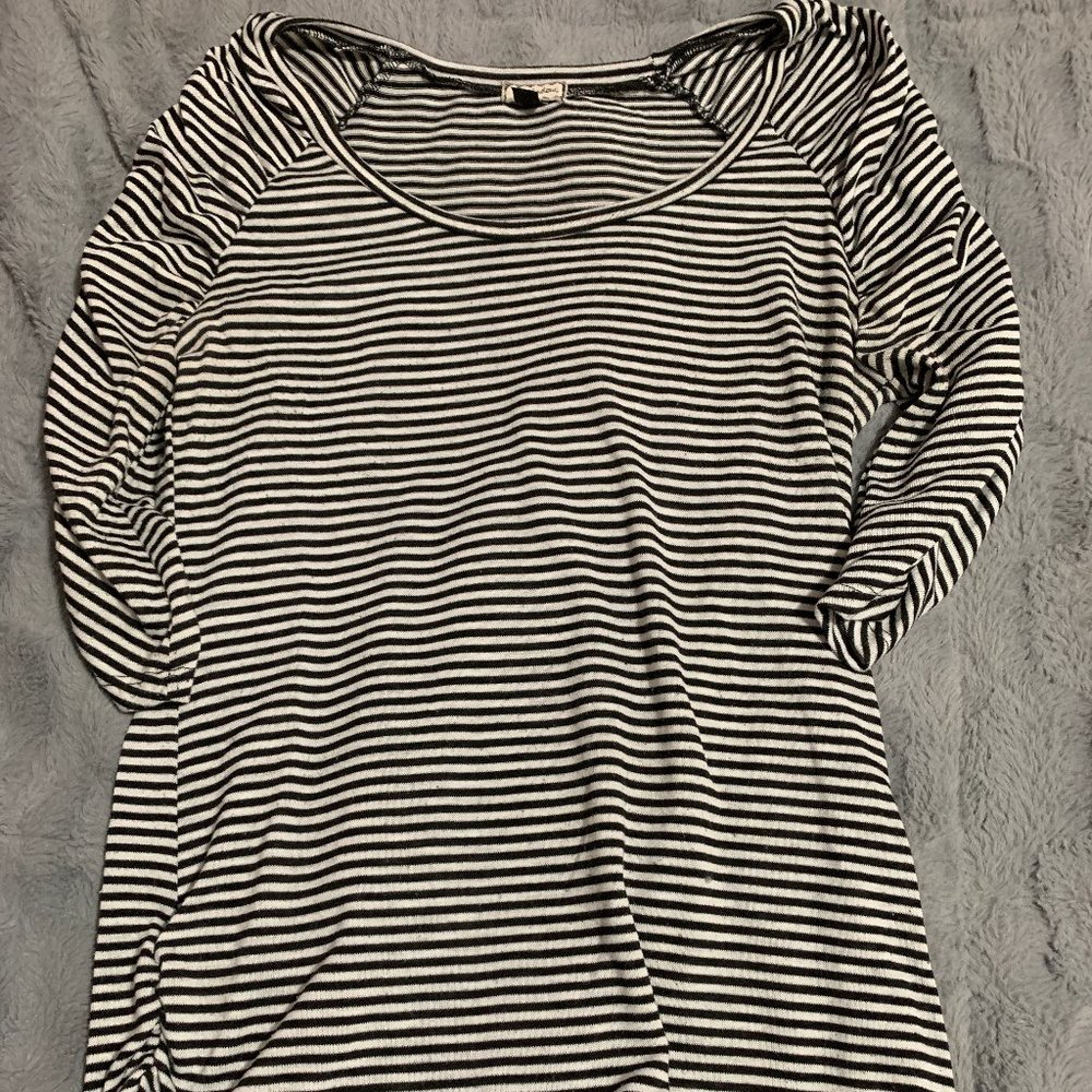 Striped 3-Quarter Sleeve Shirt